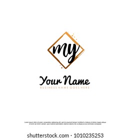 M Y Initial abstract logo template vector