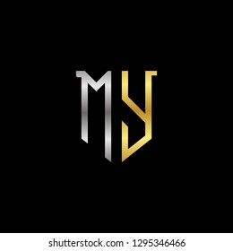 M Y initial letter, modern logo design template vector 