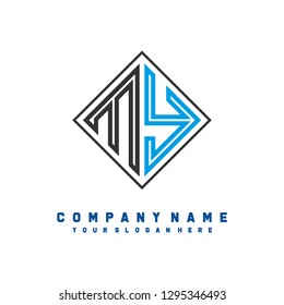 M Y initial letter, modern logo design template vector 
