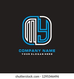 M Y initial letter, modern logo design template vector 