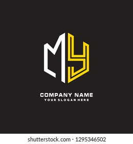 M Y initial letter, modern logo design template vector 