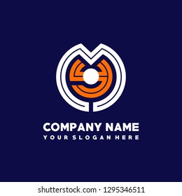 M Y initial letter, modern logo design template vector 