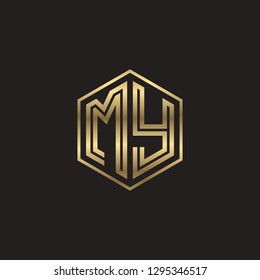 M Y initial letter, modern logo design template vector 