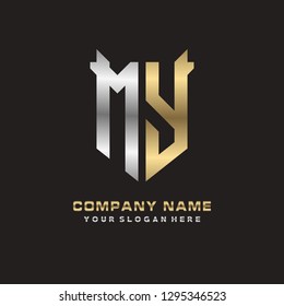 M Y initial letter, modern logo design template vector 
