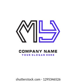 M Y initial letter, modern logo design template vector 