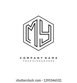 M Y initial letter, modern logo design template vector 