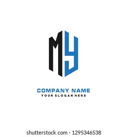 M Y initial letter, modern logo design template vector 