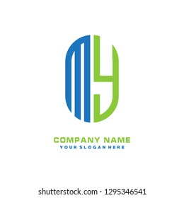 M Y initial letter, modern logo design template vector 