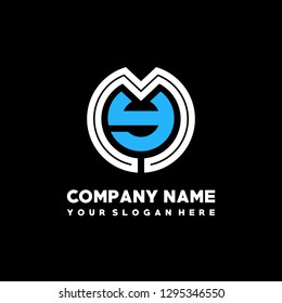 M Y initial letter, modern logo design template vector 