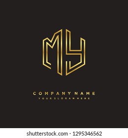 M Y initial letter, modern logo design template vector 