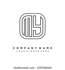 M Y initial letter, modern logo design template vector 