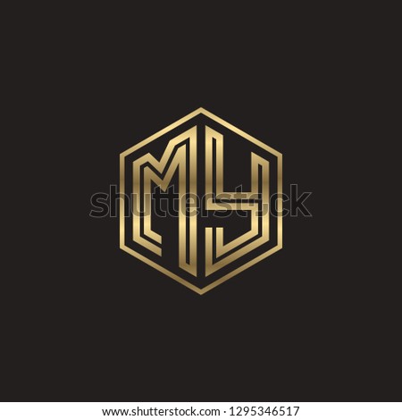 M Y initial letter, modern logo design template vector 