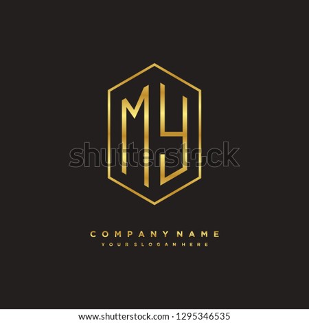 M Y initial letter, modern logo design template vector 