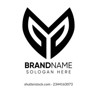 M Y initial logo design vector template