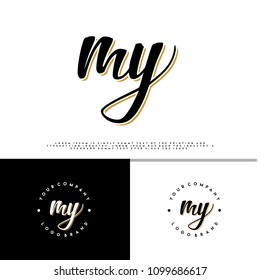 M Y initial name vintage logo vector
