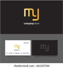 M Y joint logo letter design with business card template
