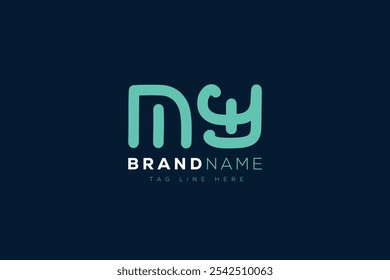M and Y logo design. MY abstract Letters Logo Monogram. This logo design is the process of creating a visual symbol that represents a brand, company, or individual.