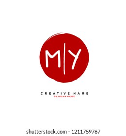 M Y MY Initial abstract logo concept vector