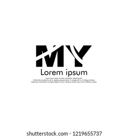 M Y MY Initial abstract logo concept vector for your company