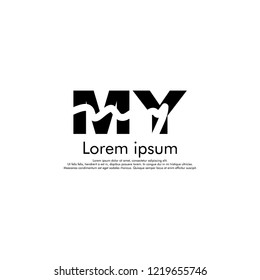 M Y MY Initial abstract logo concept vector for your company