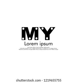 M Y MY Initial abstract logo concept vector for your company