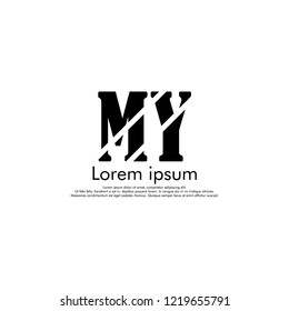 M Y MY Initial abstract logo concept vector for your company
