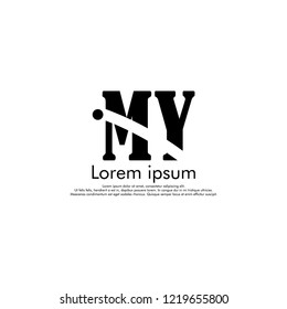 M Y MY Initial abstract logo concept vector for your company