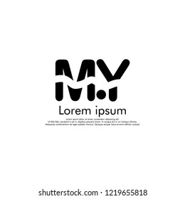 M Y MY Initial abstract logo concept vector for your company