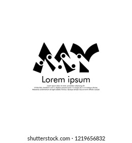 M Y MY Initial abstract logo concept vector for your company