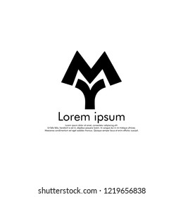 M Y MY Initial abstract logo concept vector for your company