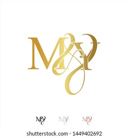 M & Y / MY logo initial vector mark. Rose gold. gold. silver color.