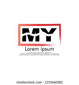 M Y MY Vector initial abstract logo concept for your company.