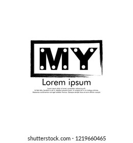 M Y MY Vector initial abstract logo concept for your company.