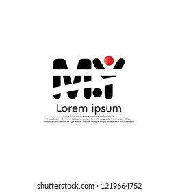 M Y MY Vector initial abstract logo concept for your company, with dot