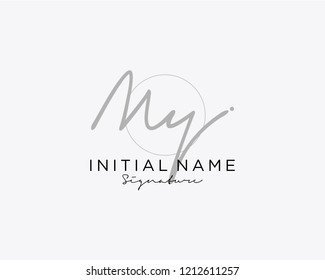 M Y Signature initial logo template vector