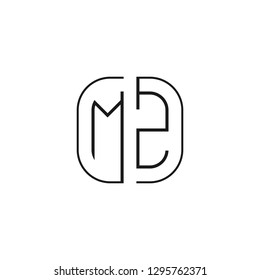 M Z initial letter, modern logo design template vector