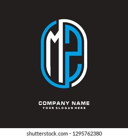 M Z initial letter, modern logo design template vector