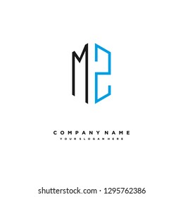 M Z initial letter, modern logo design template vector