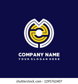 M Z initial letter, modern logo design template vector