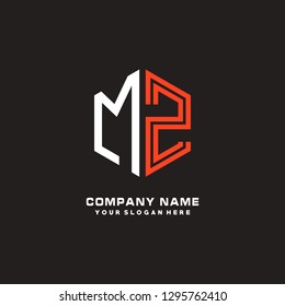 M Z initial letter, modern logo design template vector