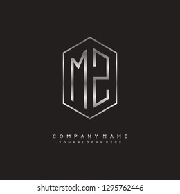 M Z initial letter, modern logo design template vector