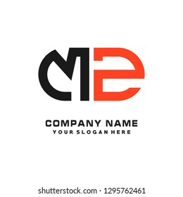 M Z initial letter, modern logo design template vector