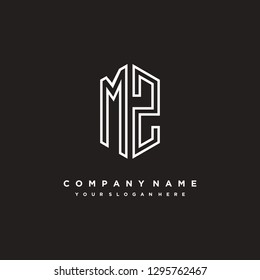 M Z initial letter, modern logo design template vector