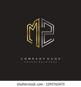 M Z initial letter, modern logo design template vector