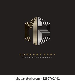 M Z initial letter, modern logo design template vector