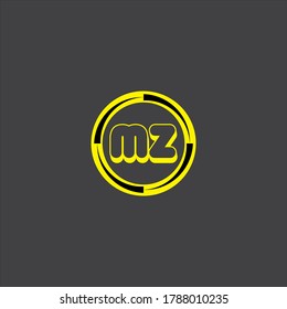 M Z letter logo monochrome design