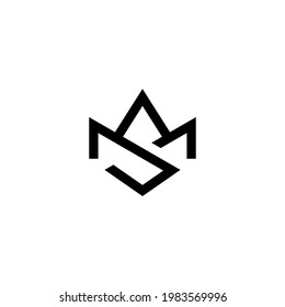 m z mz zm initial crown logo design vector template