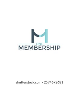 M1 Abstract monogram icon illustration One Membership Logo.