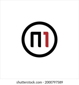 logotipo M1, letra M con plantilla vectorial de diseño de 1 dígito.