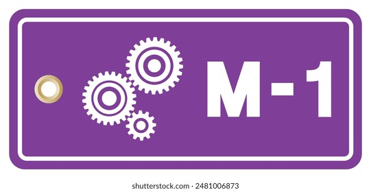 M-1 Mechanical Tag Label Symbol Sign, Vector Illustration, Isolate On White Background. EPS10